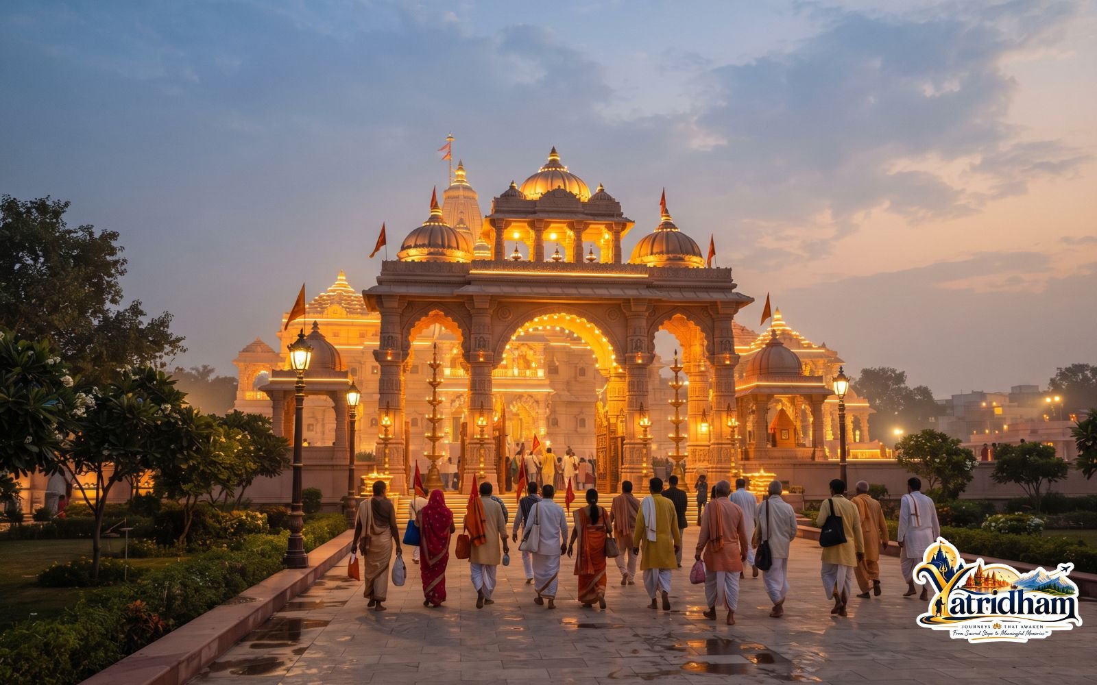 Temple architecture in Ayodhya on the Saryu riverbank