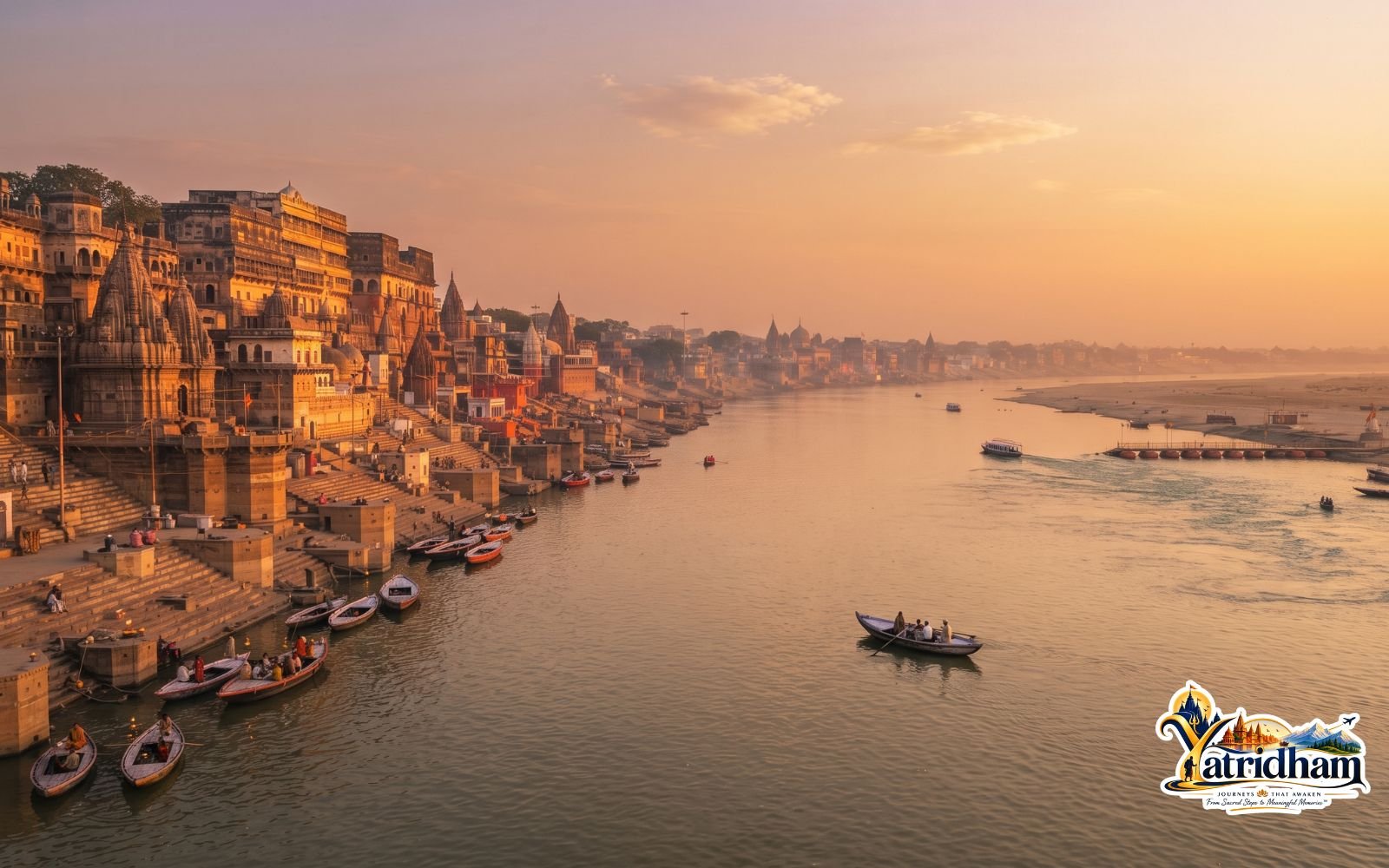 The Sangam confluence, second stop on the Varanasi–Prayagraj circuit
